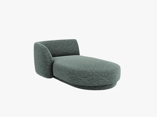 Micadoni Miley Chaiselong  Venstre Petrol Chenille Og Sort Plast  150x95x70