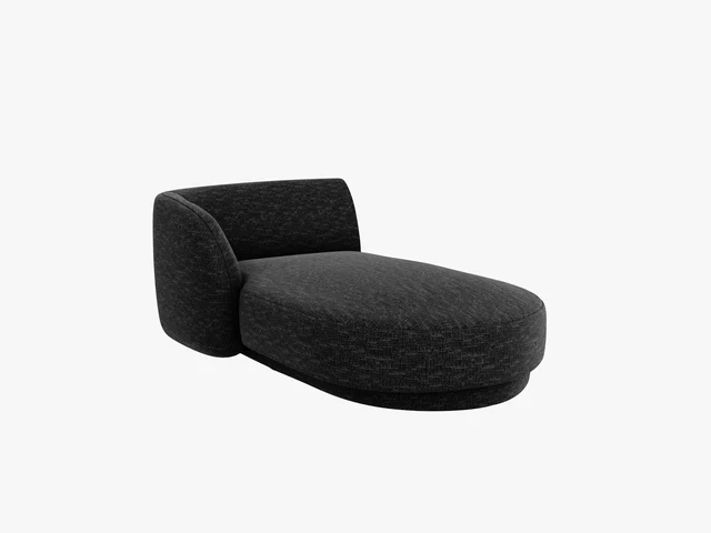 Micadoni Miley Chaiselong  Venstre Sort Chenille Og Sort Plast  150x95x70