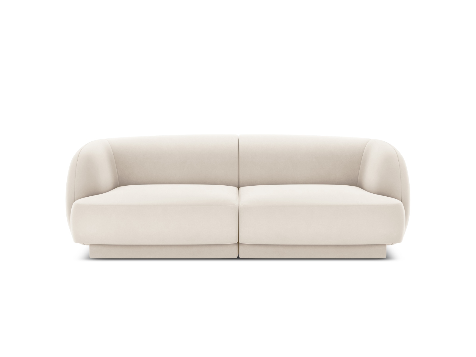 Micadoni Miley Sofa    Sæder Beige Fløjl Og Sort Plast