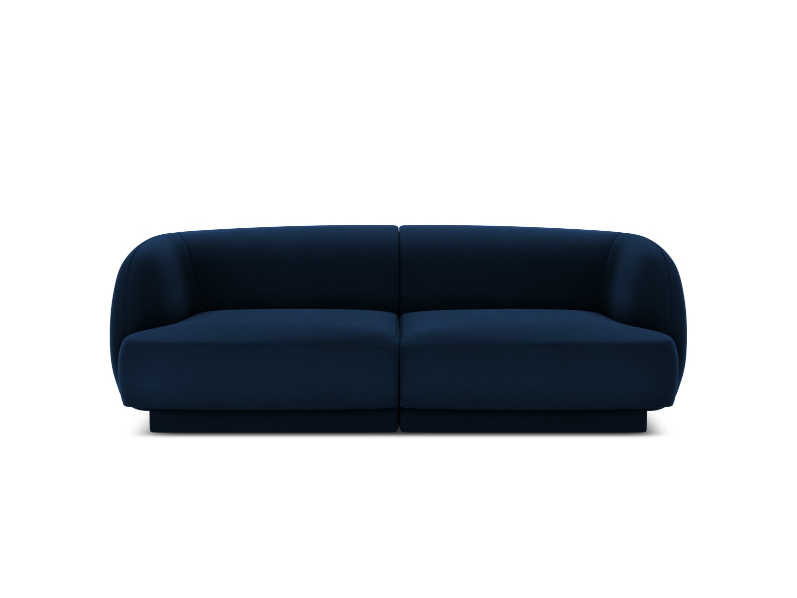 Micadoni Miley Sofa    Sæder Blå Fløjl Og Sort Plast