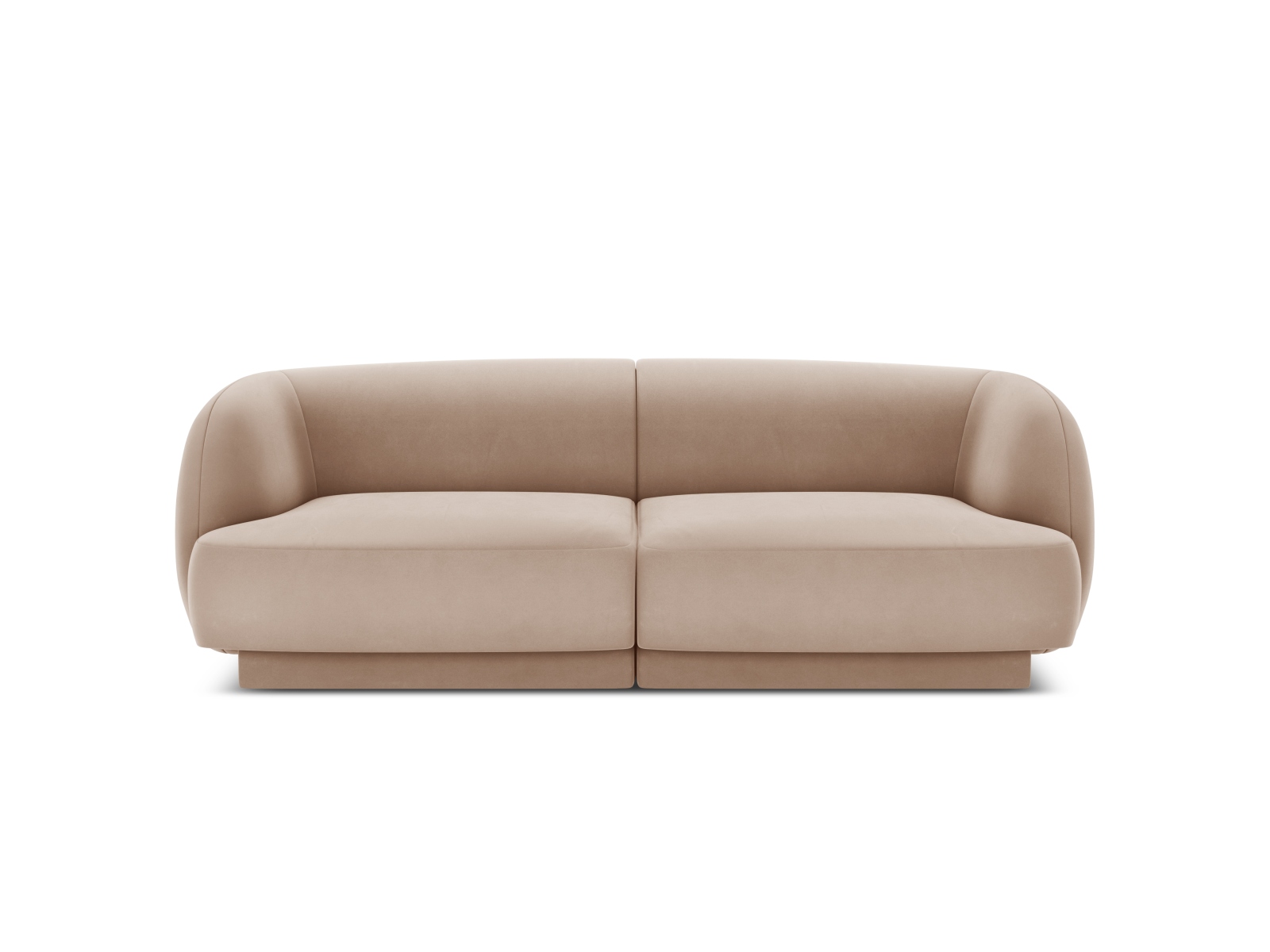 Micadoni Miley Sofa    Sæder Brun Fløjl Og Sort Plast