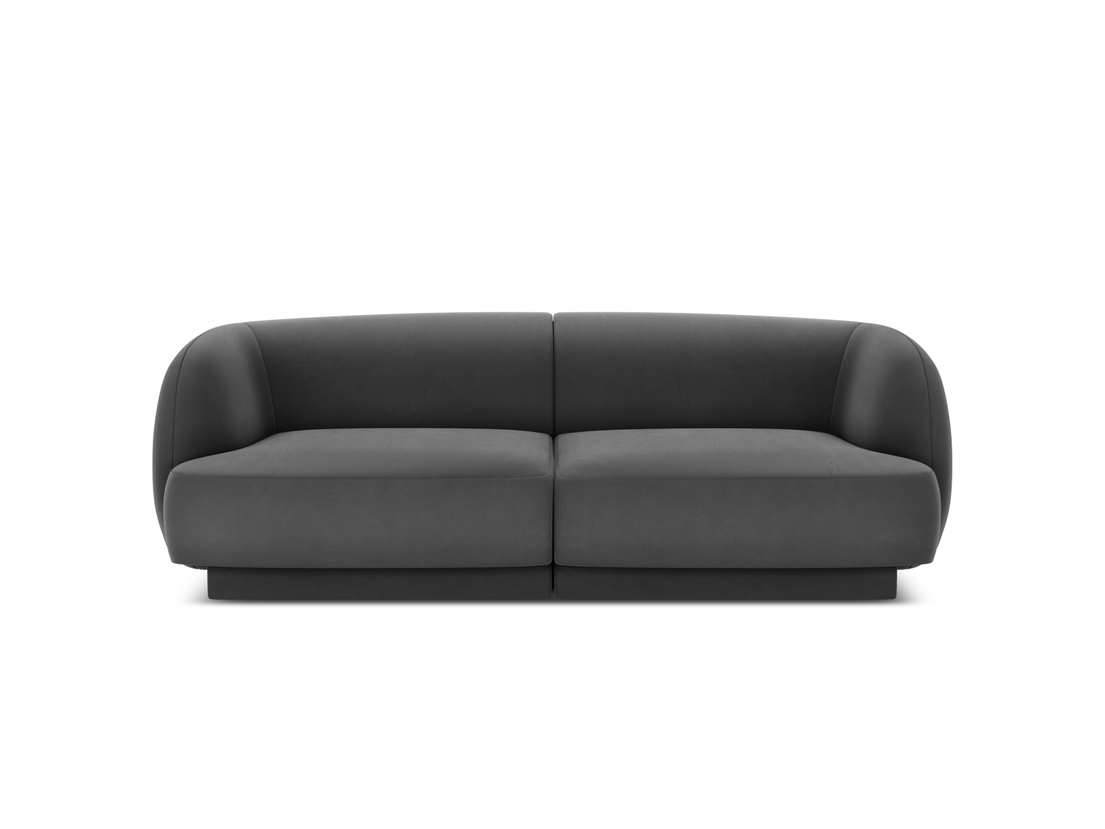 Micadoni Miley Sofa    Sæder Grå Fløjl Og Sort Plast