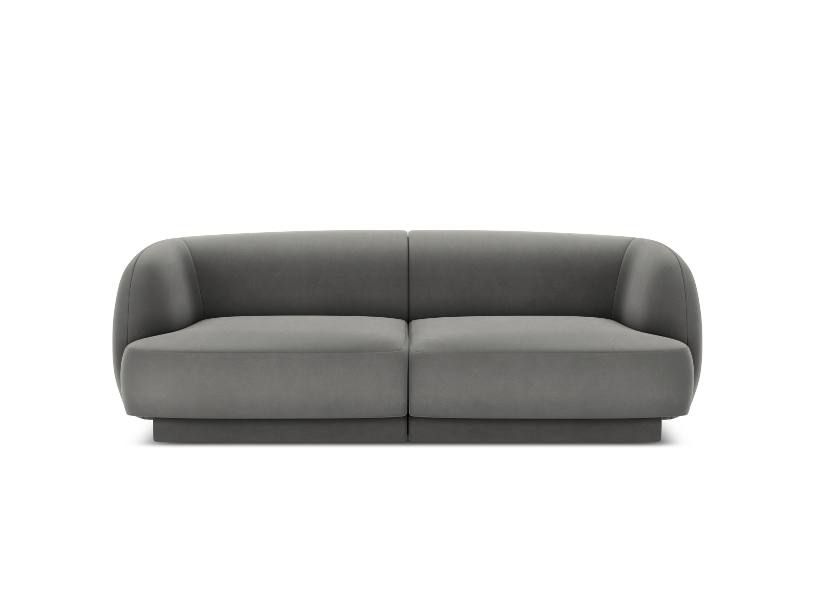 Micadoni Miley Sofa    Sæder Grå Fløjl Og Sort Plast