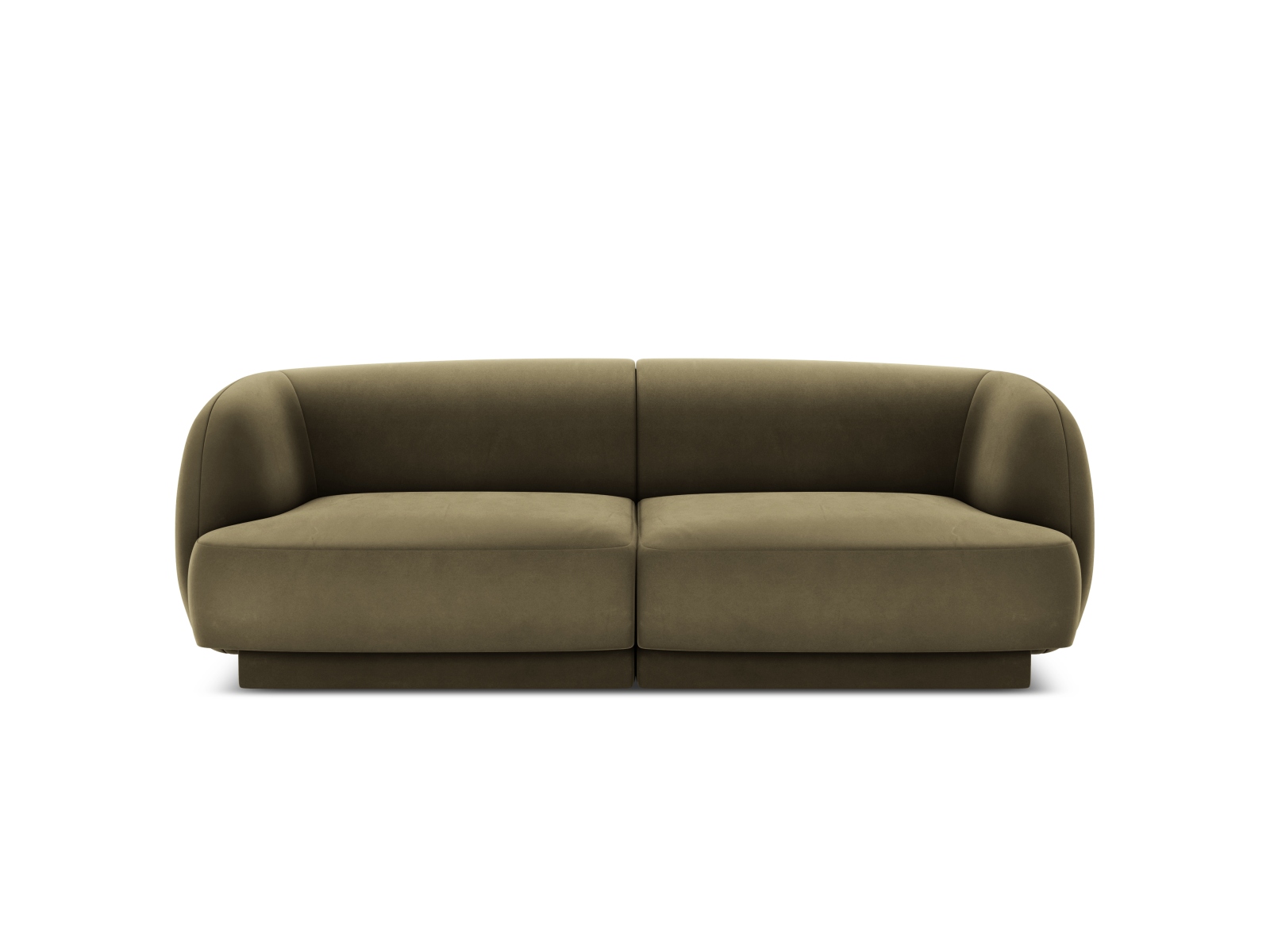 Micadoni Miley Sofa    Sæder Grøn Fløjl Og Sort Plast