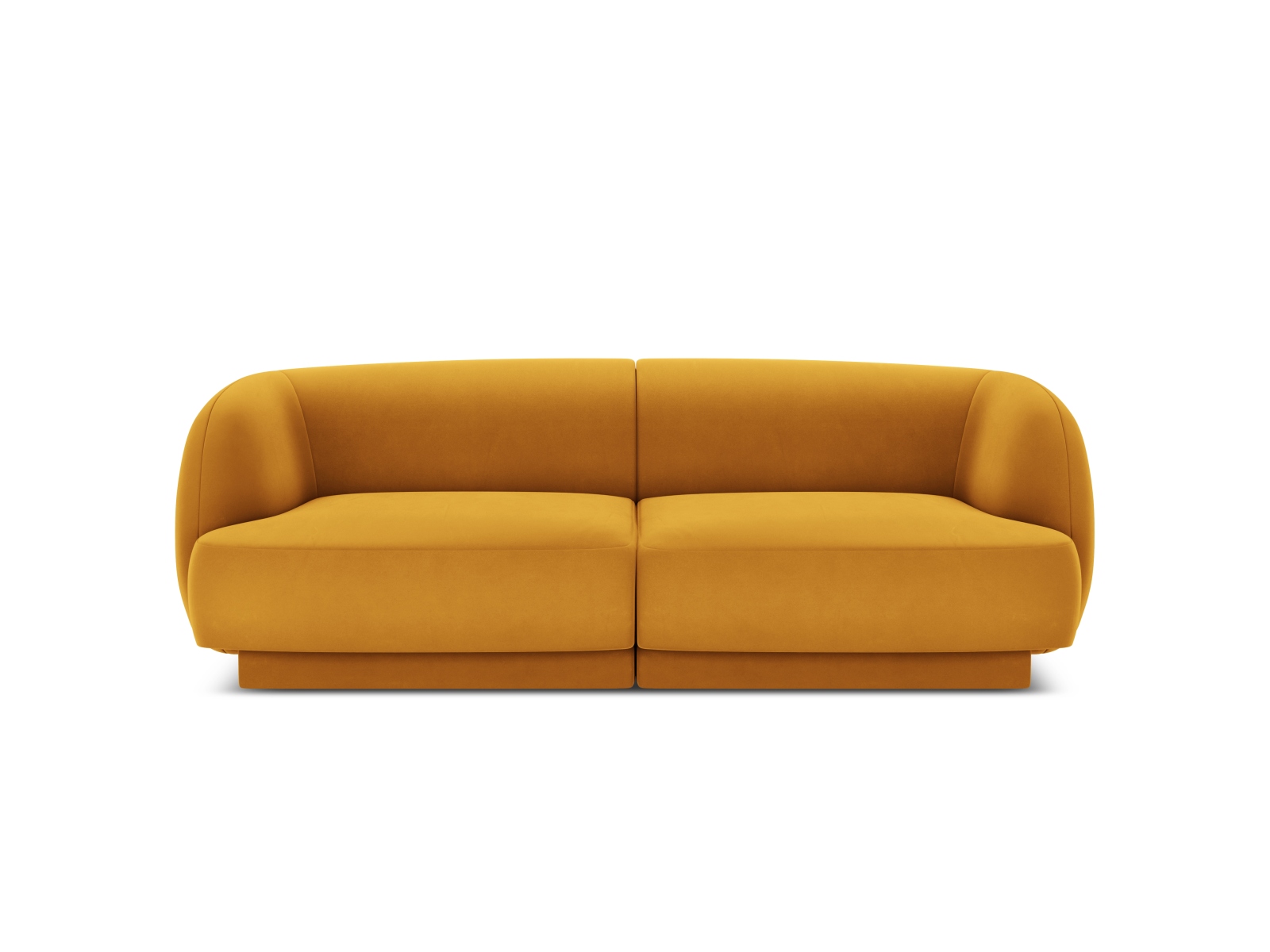 Micadoni Miley Sofa    Sæder Gul Fløjl Og Sort Plast