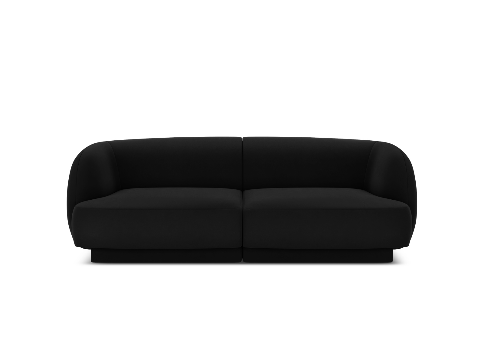 Micadoni Miley Sofa    Sæder Sort Fløjl Og Sort Plast