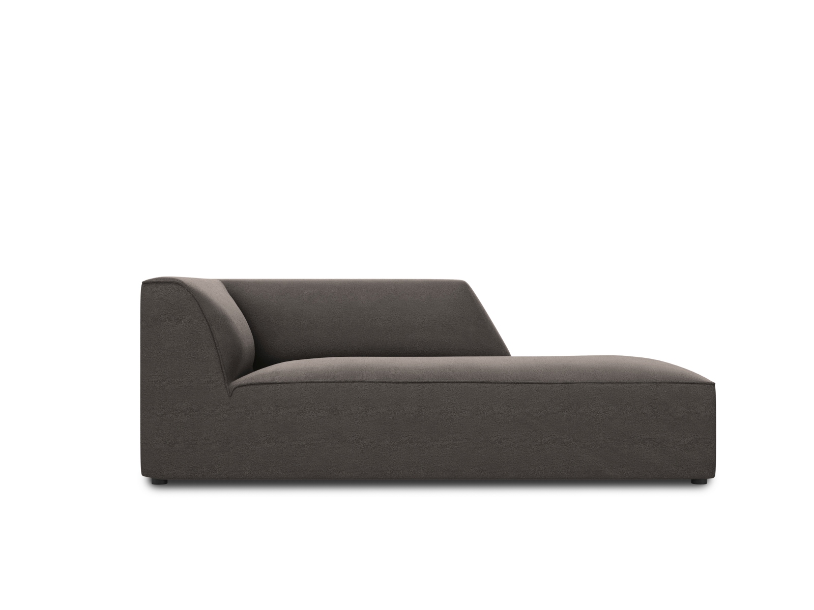 Micadoni Ruby Chaiselong  Højre Antracitgrå Fløjl Og Sort Plastik  180x93x69