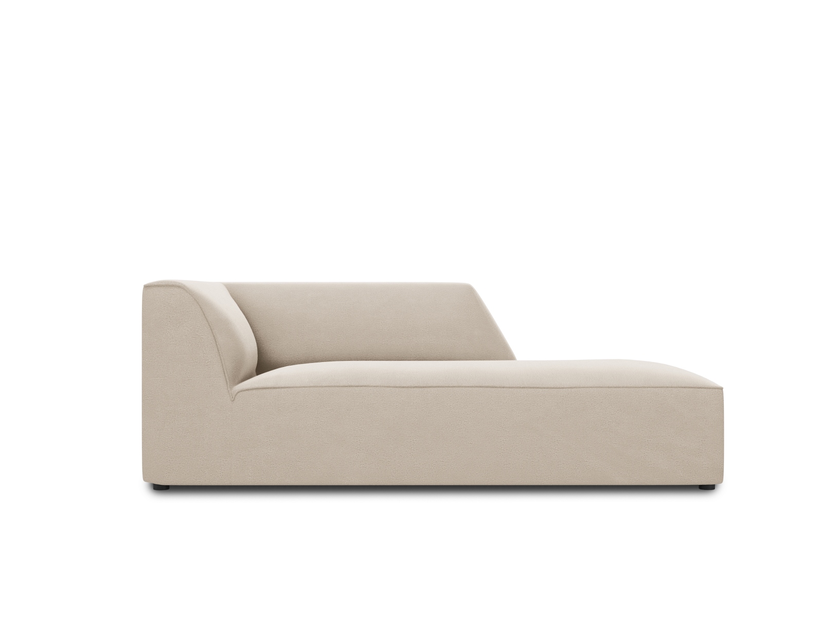 Micadoni Ruby Chaiselong  Højre Beige Fløjl Og Sort Plast  180x93x69