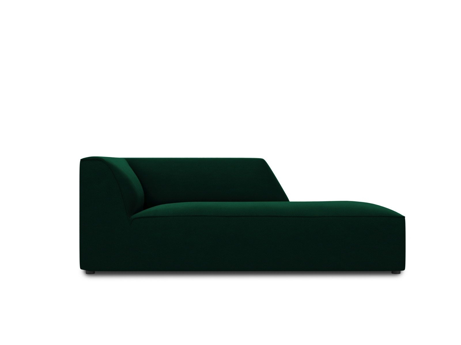 Micadoni Ruby Chaiselong  Højre Grøn Fløjl Og Sort Plast  180x93x69