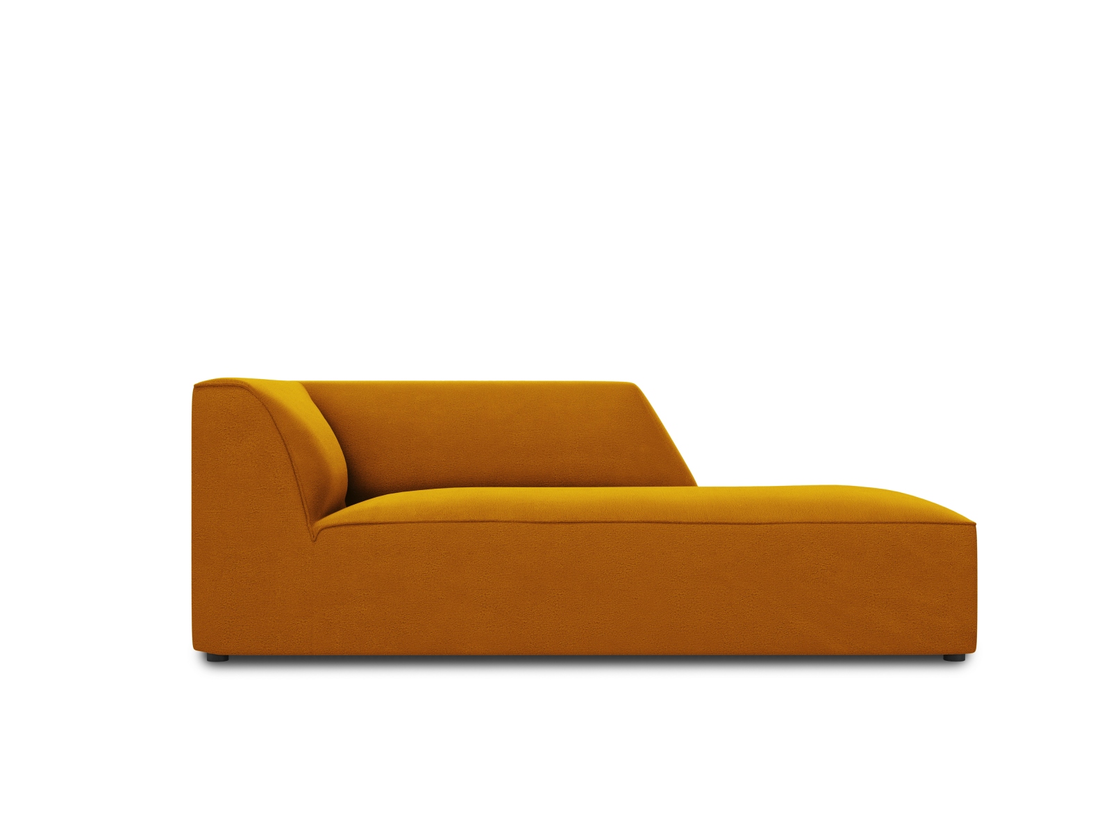 Micadoni Ruby Chaiselong  Højre Gul Fløjl Og Sort Plastik  180x93x69