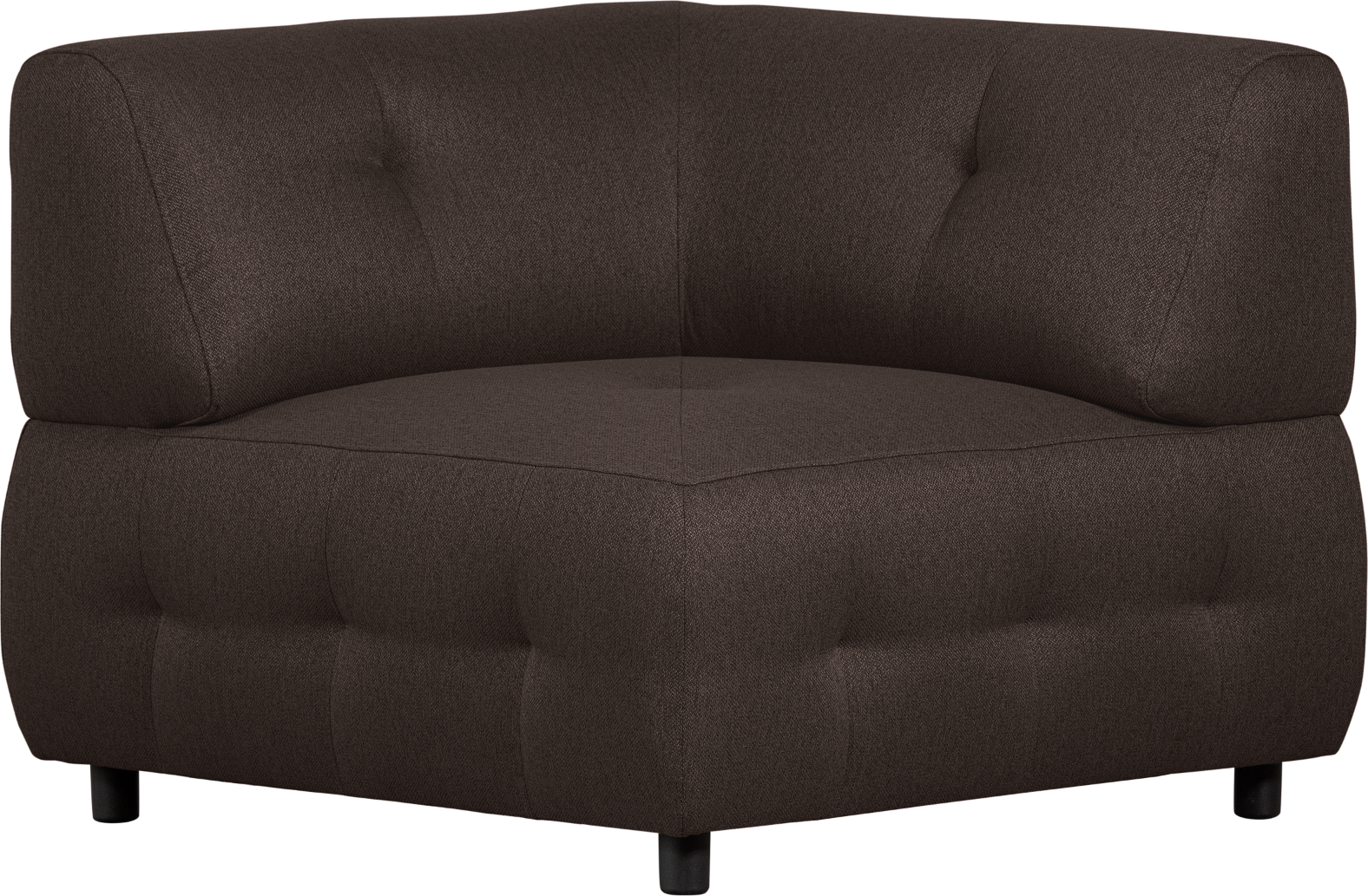Modulær Sofa Hjørneelement Woood Louis   Vævet Polyester  Kaffe  90x90x73 Cm