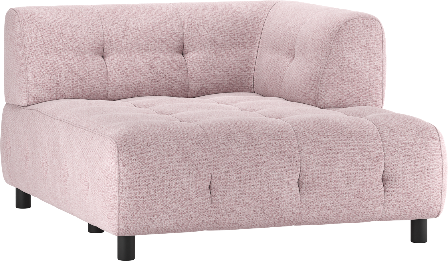Modulær Sofa Woood Louis     Chaiselong Højre Fladvævet Lyserød Polyester