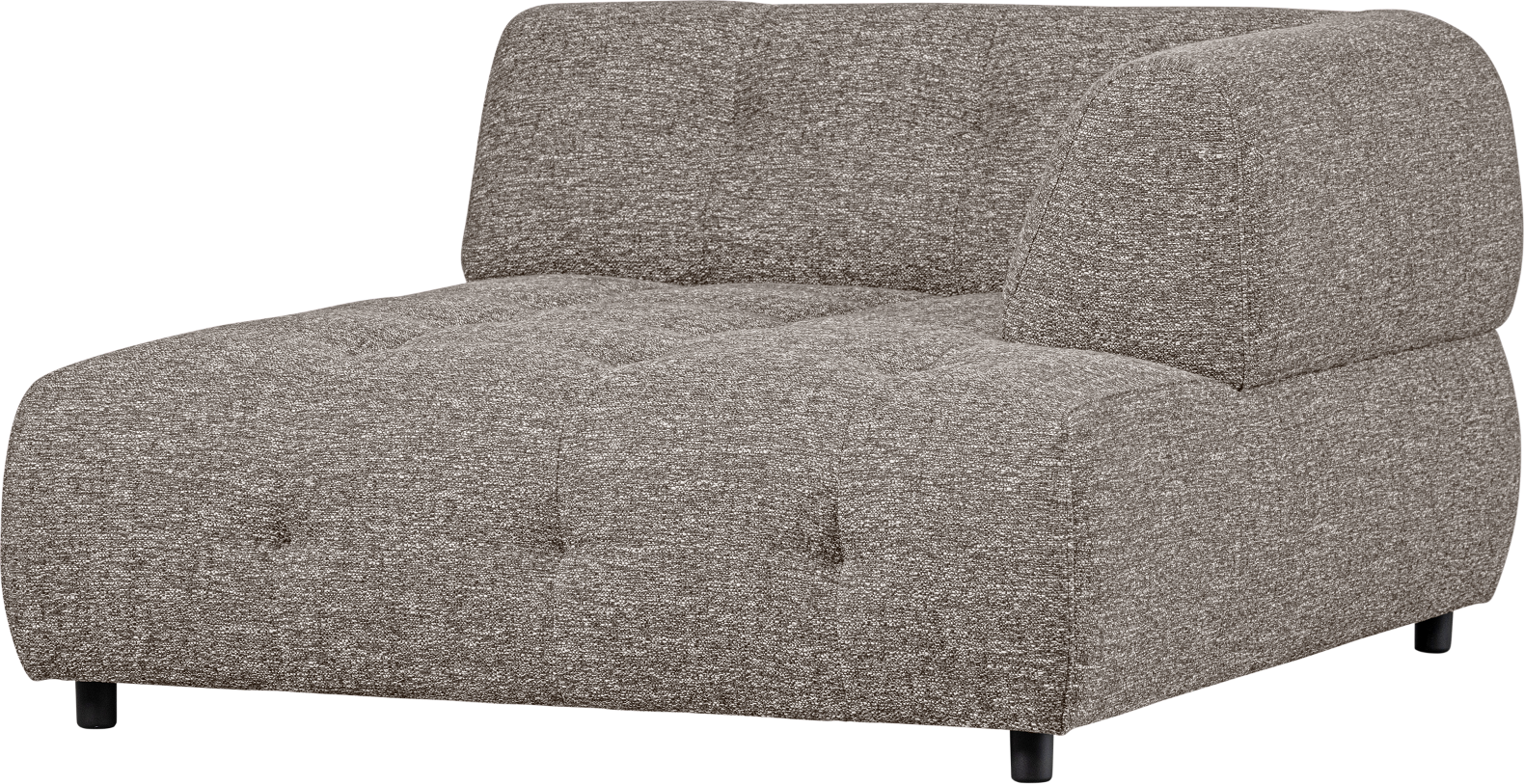 Modulær Sofa Woood Louis     Chaiselong Højre Grov Melange Kaffe 122x140x73 Cm