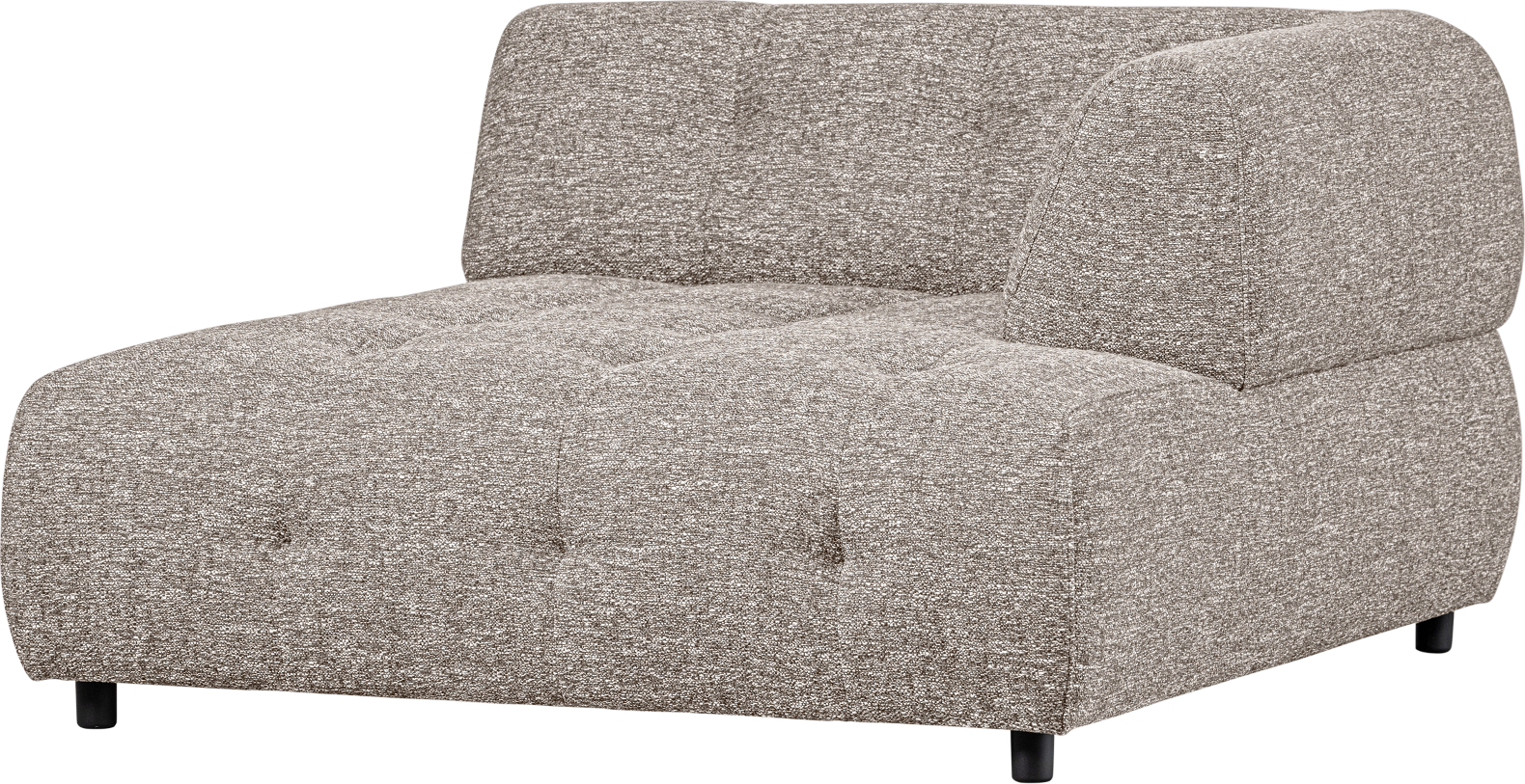Modulær Sofa Woood Louis     Chaiselong Højre Lysegrå Grov Melange Polyester
