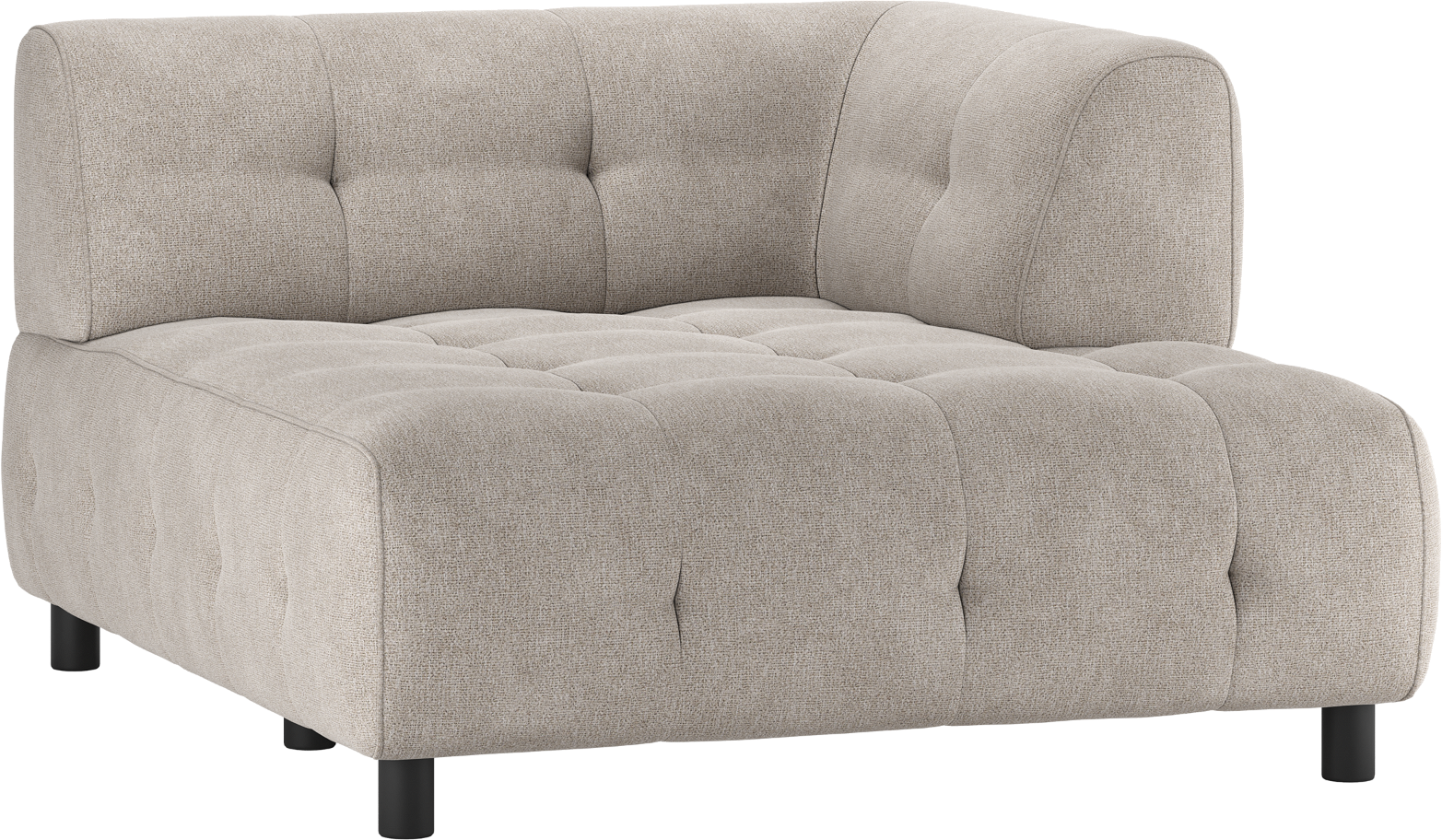 Modulær Sofa Woood Louis     Chaiselong Højre Lysegrøn Fladvævet Polyester