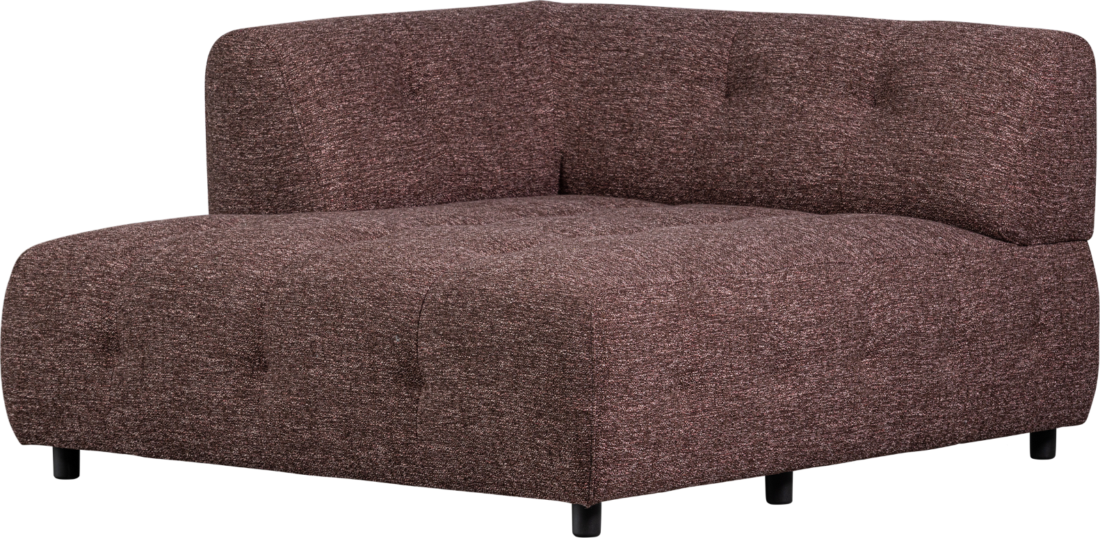 Modulær Sofa Woood Louis     Chaiselong Venstre Grov Melange Lyserød 122ã 140ã 73 Cm