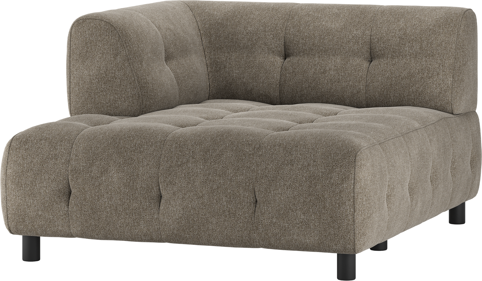 Modulær Sofa Woood Louis     Personers Chaiselong Venstre Fladvævet Polyester Grøn H73xb122xd140 Cm
