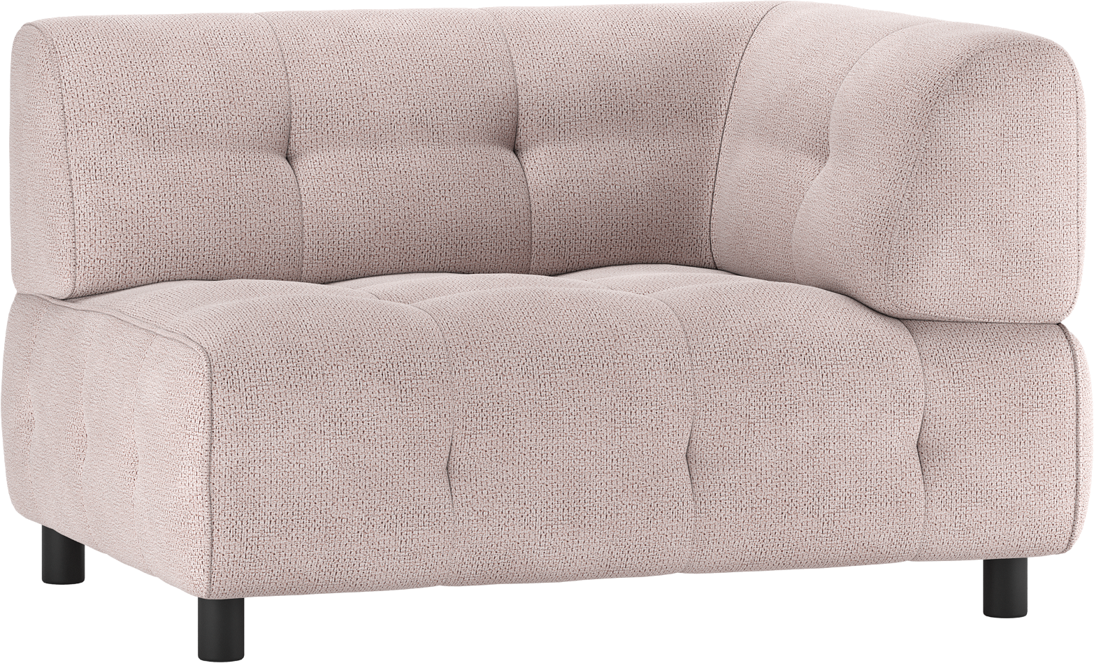 Modulær Sofa Woood Louis    -sæders Højre Arm Lyserød Chenille H73ã B90ã L122 Cm