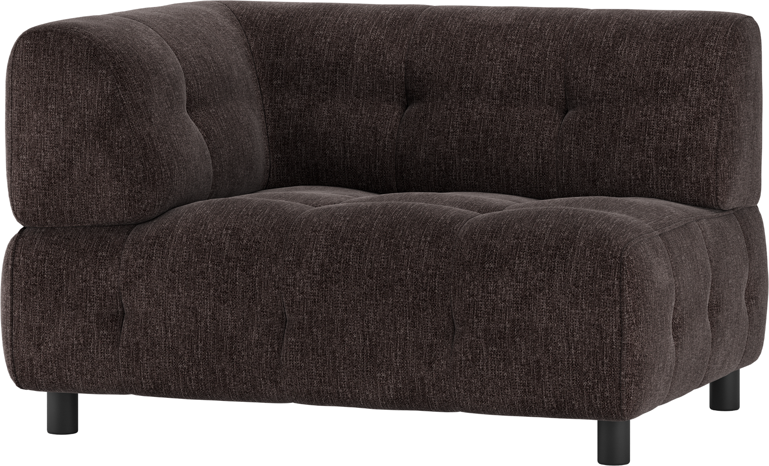 Modulær Sofa Woood Louis    -sæders Med Venstre Arm   Fladvævet Polyester Kaffe H73xd90xl122 Cm