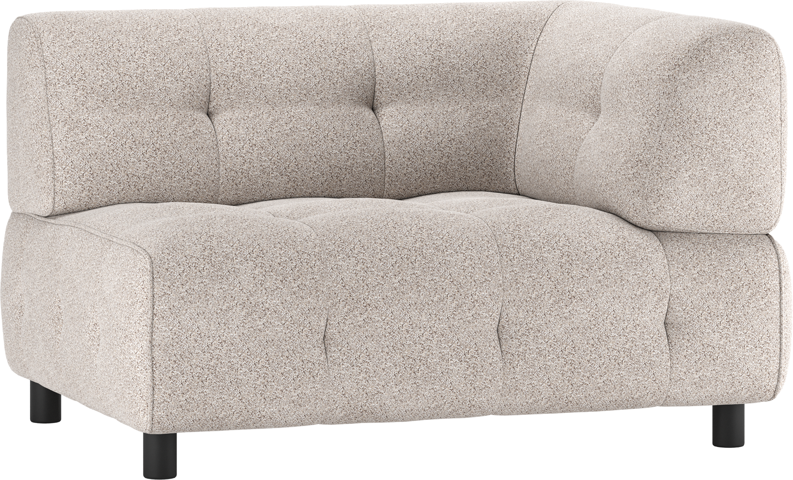 Modulær Sofa    -sæders Højre Arm Woood Louis Grov Melange Lysegrå Polyester 122x90x73 Cm