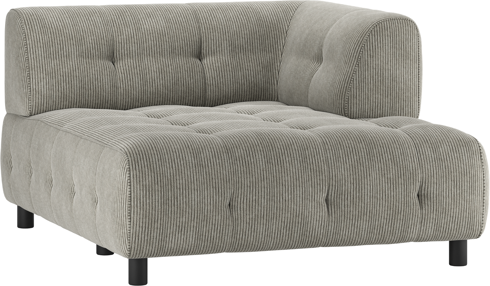 Modulopbygget Sofa Woood Louis     Chaiselong Med Højre Arm Fløjl Lysegrøn B122xl140xh73 Cm