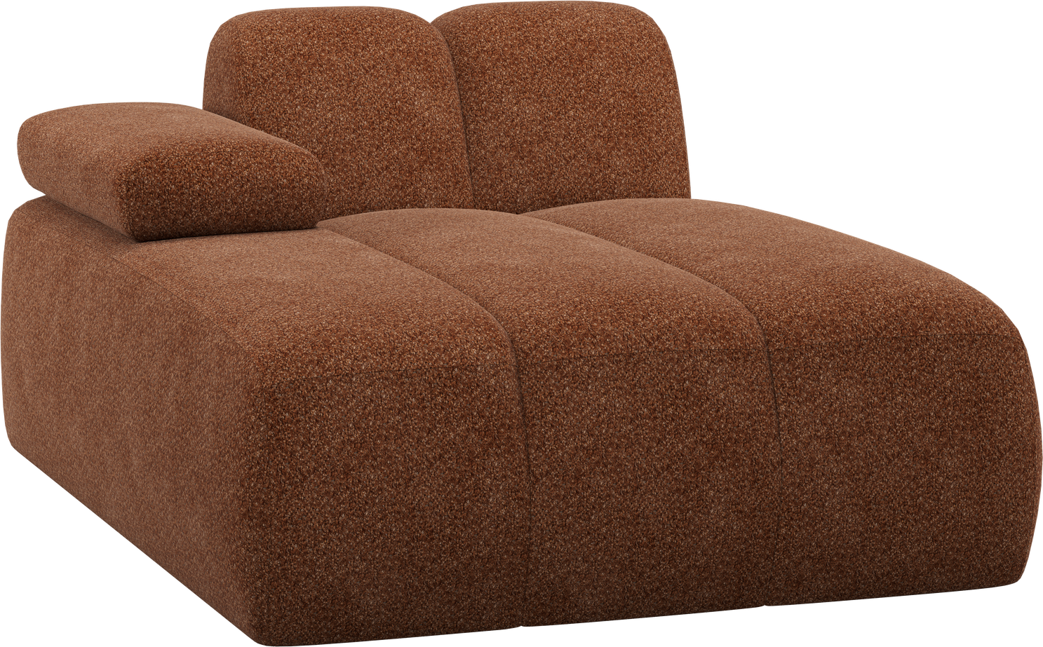 Modulsofa Chaiselong Venstrevendt Woood Mojo   Rustbrun Valley   Chenille  Blød   Slidstærk 100  Polyester