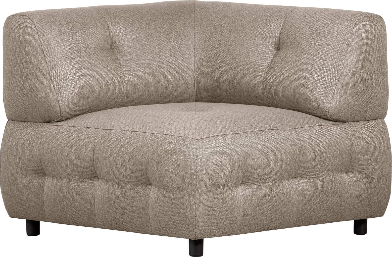 Modulsofa Hjørneelement Woood Louis Lysegrå Vævet Polyester 90x90x73 Cm