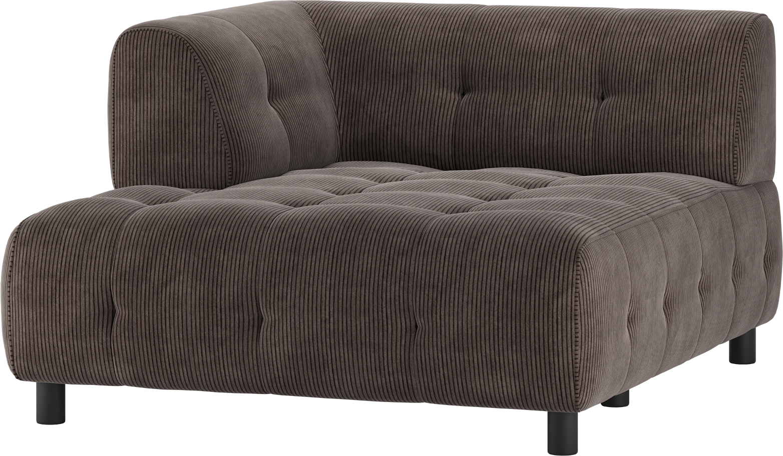 Modulsofa Woood Louis     Chaiselong Venstre Fløjl Kaffe