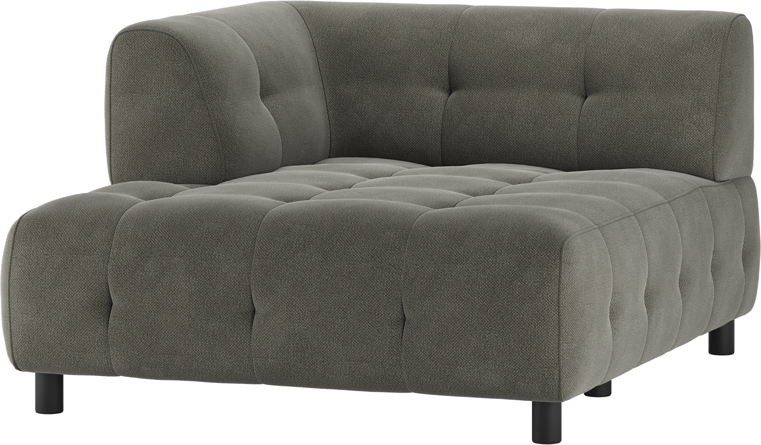 Modulsofa Woood Louis     Chaiselong Venstre Grøn Vævet Polyester H73xb122xl140 Cm