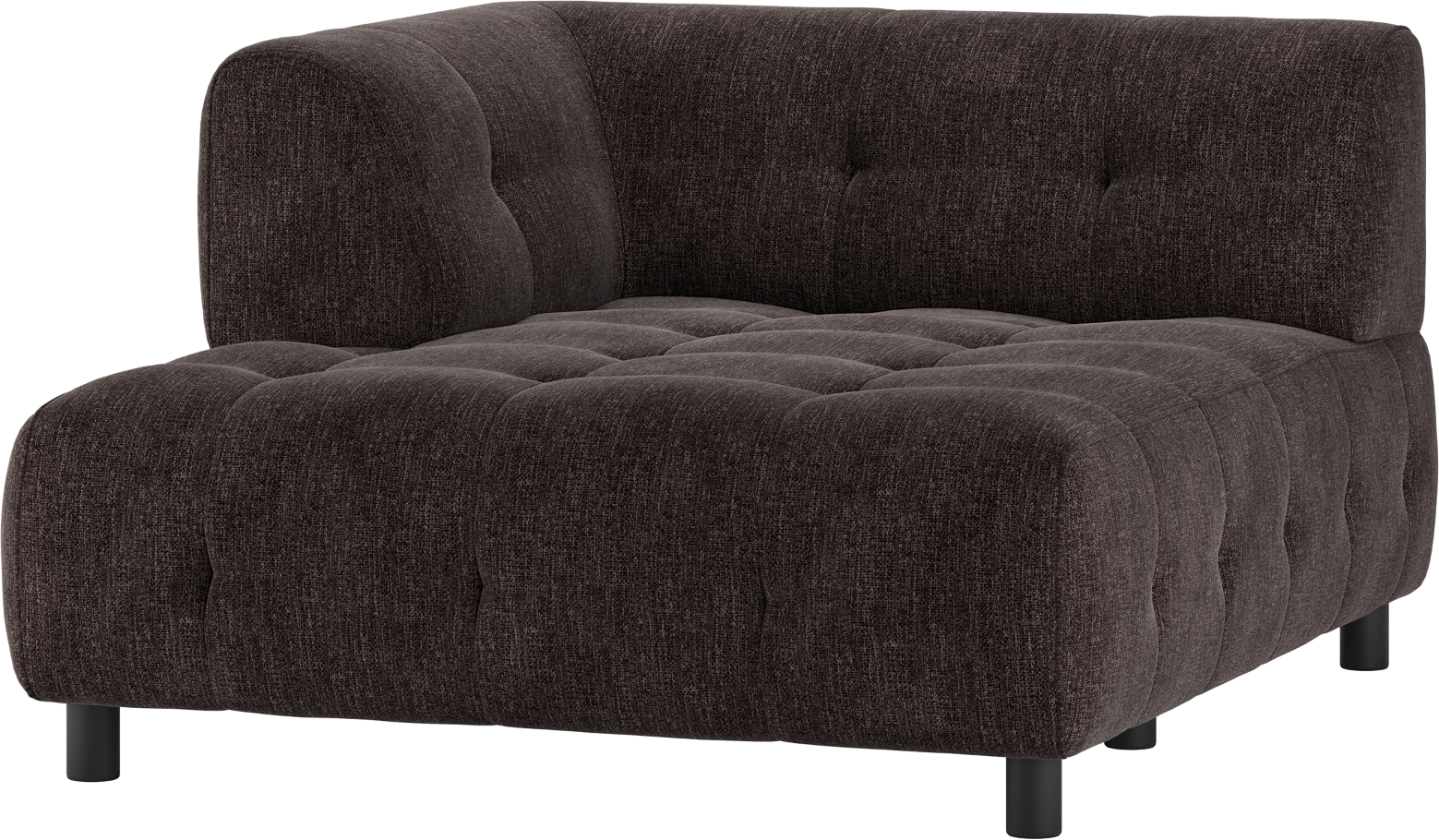 Modulsofa Woood Louis     Chaiselong Venstre Kaffe Fladvævet Polyester H73   B122   D140 Cm