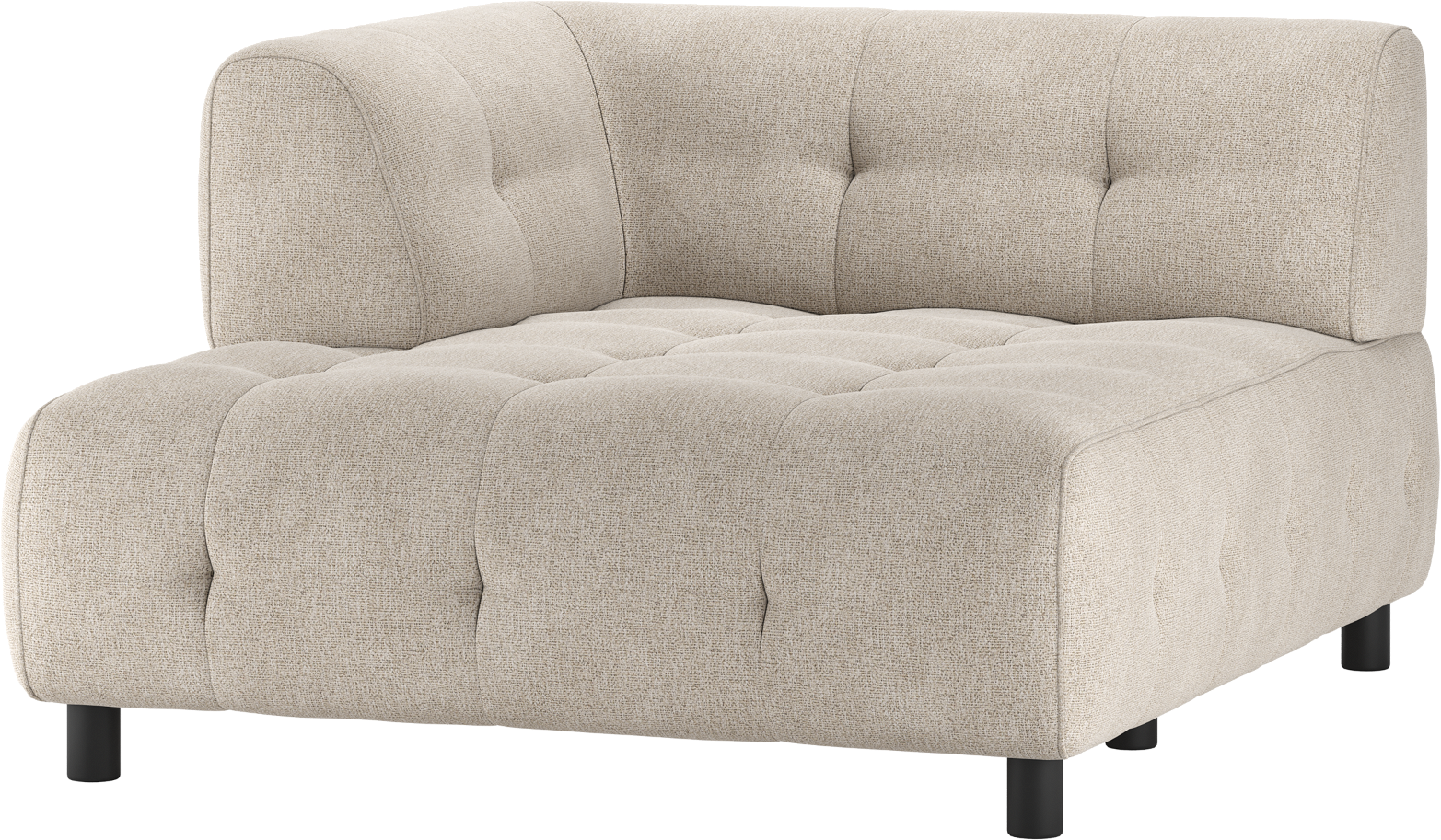 Modulsofa Woood Louis     Chaiselong Venstre Lysegrå Fladvævet Polyester 140x122 Cm