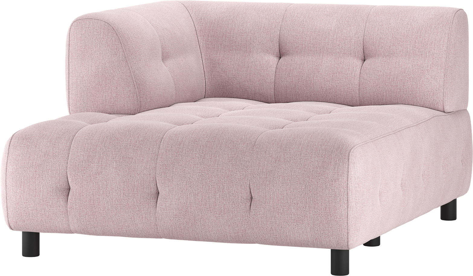 Modulsofa Woood Louis    -pers  Chaiselong Venstre Lyserød Fladvævet Polyester