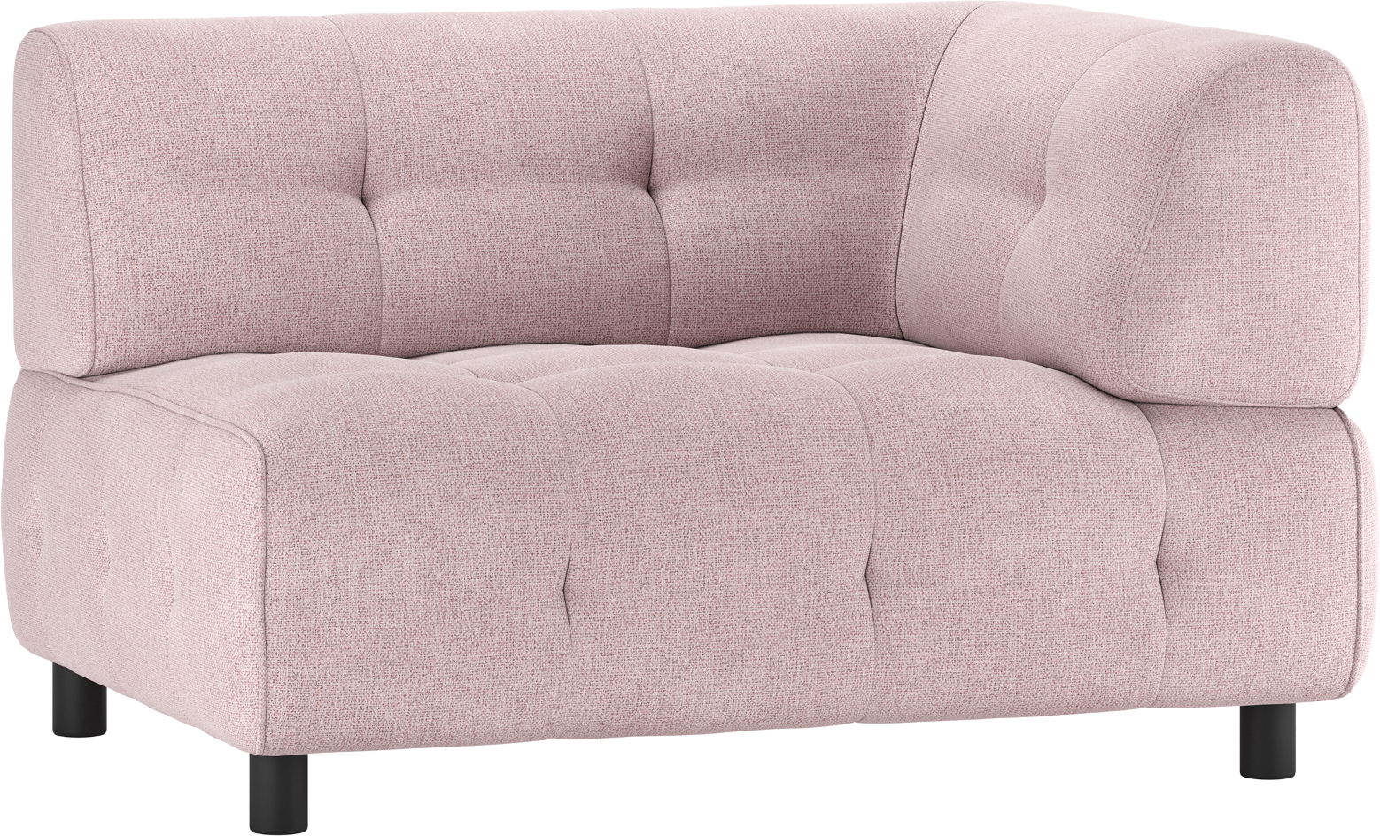 Modulsofa Woood Louis    -pers  Højre Arm Lyserød Fladvævet Polyester