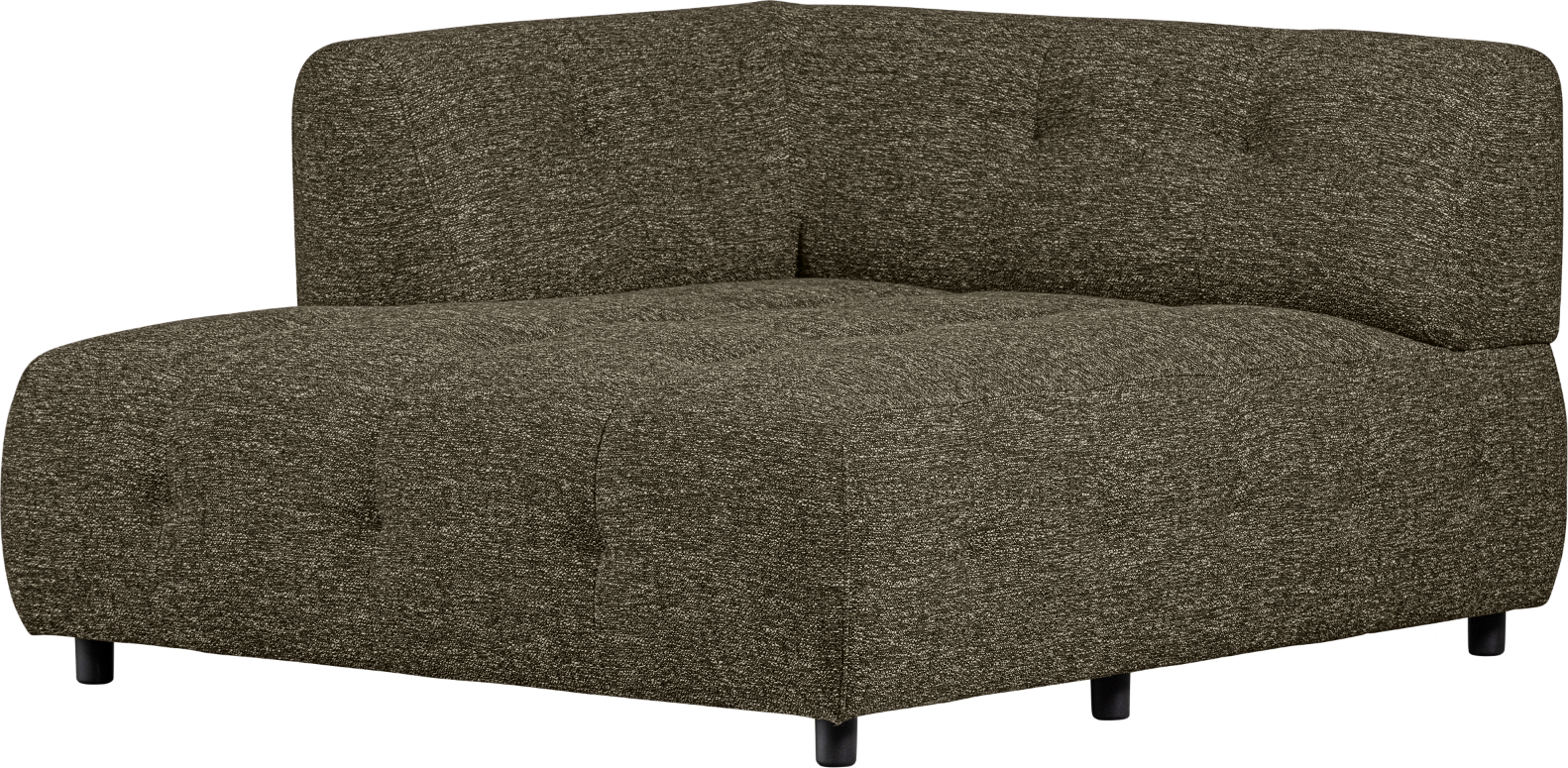 Modulsofa Woood Louis    -personers Med Venstre Chaiselong Lysegrøn Grov Melange Polyester
