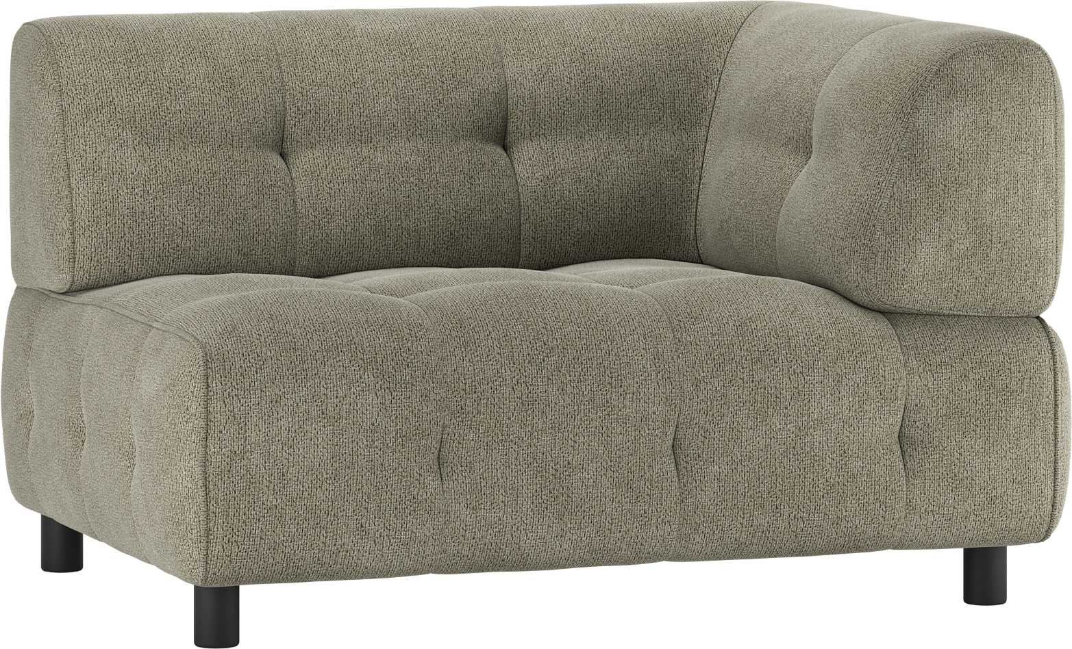 Modulsofa Woood Louis    -sæder Med Højre Armlæn Grøn Chenille Polyester  Byg-selv Sofa
