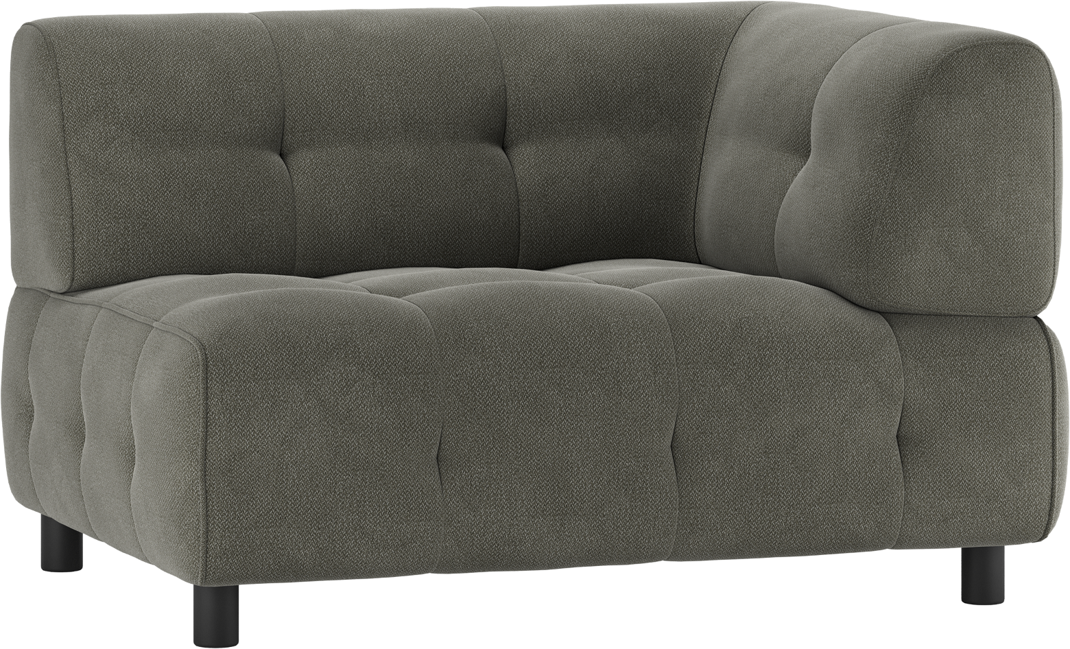 Modulsofa Woood Louis    -sæder Med Højre Armlæn Grøn Vævet Polyester