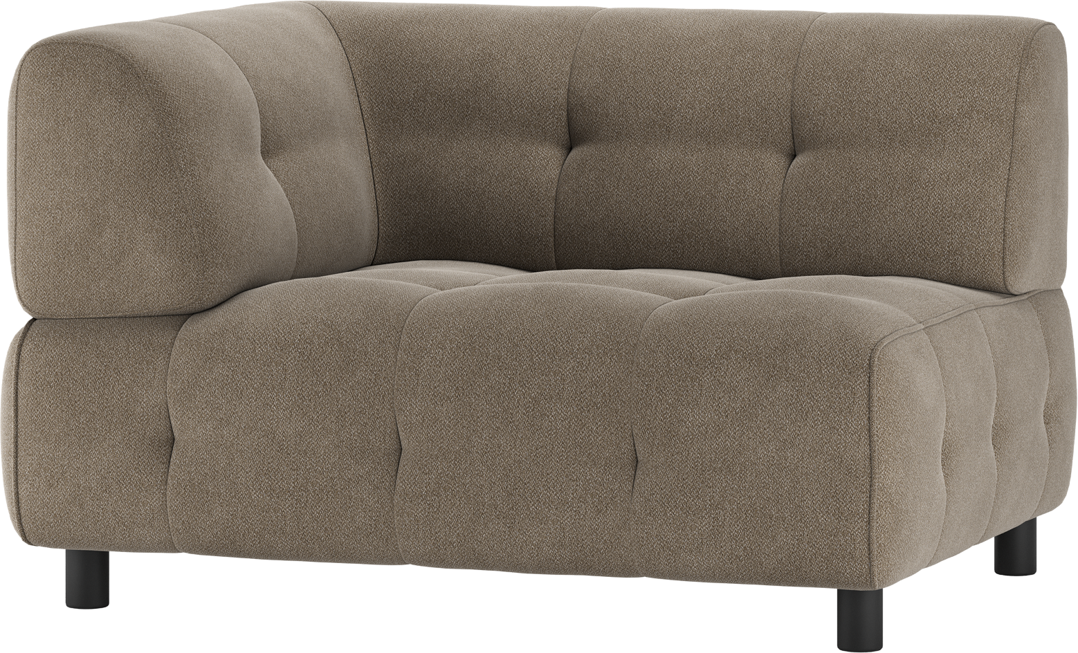 Modulsofa Woood Louis    -sæder Med Venstre Armlæn Lysegrøn Vævet Polyester