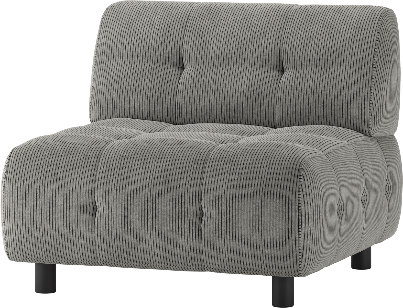 Modulsofa Woood Louis    -sæders Fløjl Lysegrøn 90ã 90ã 73 Cm