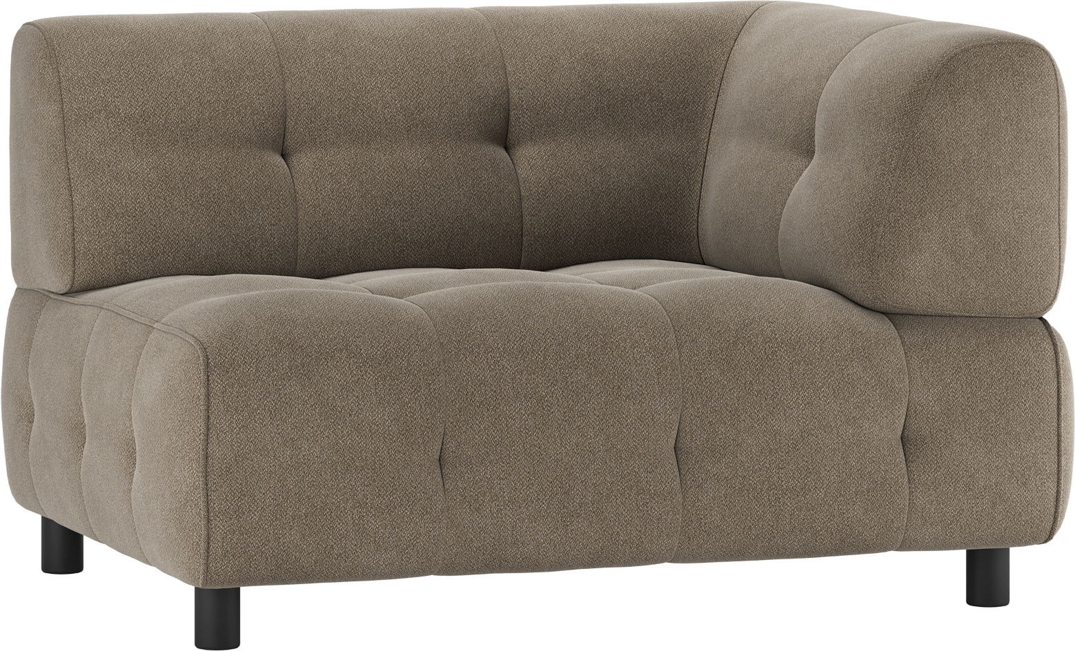Modulsofa Woood Louis    -sæders Med Højre Arm Lysegrøn Vævet Polyester
