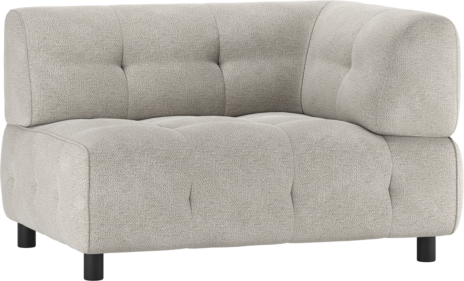 Modulsofa Woood Louis    -sæders Med Højre Armlæn Lysegrå Chenille