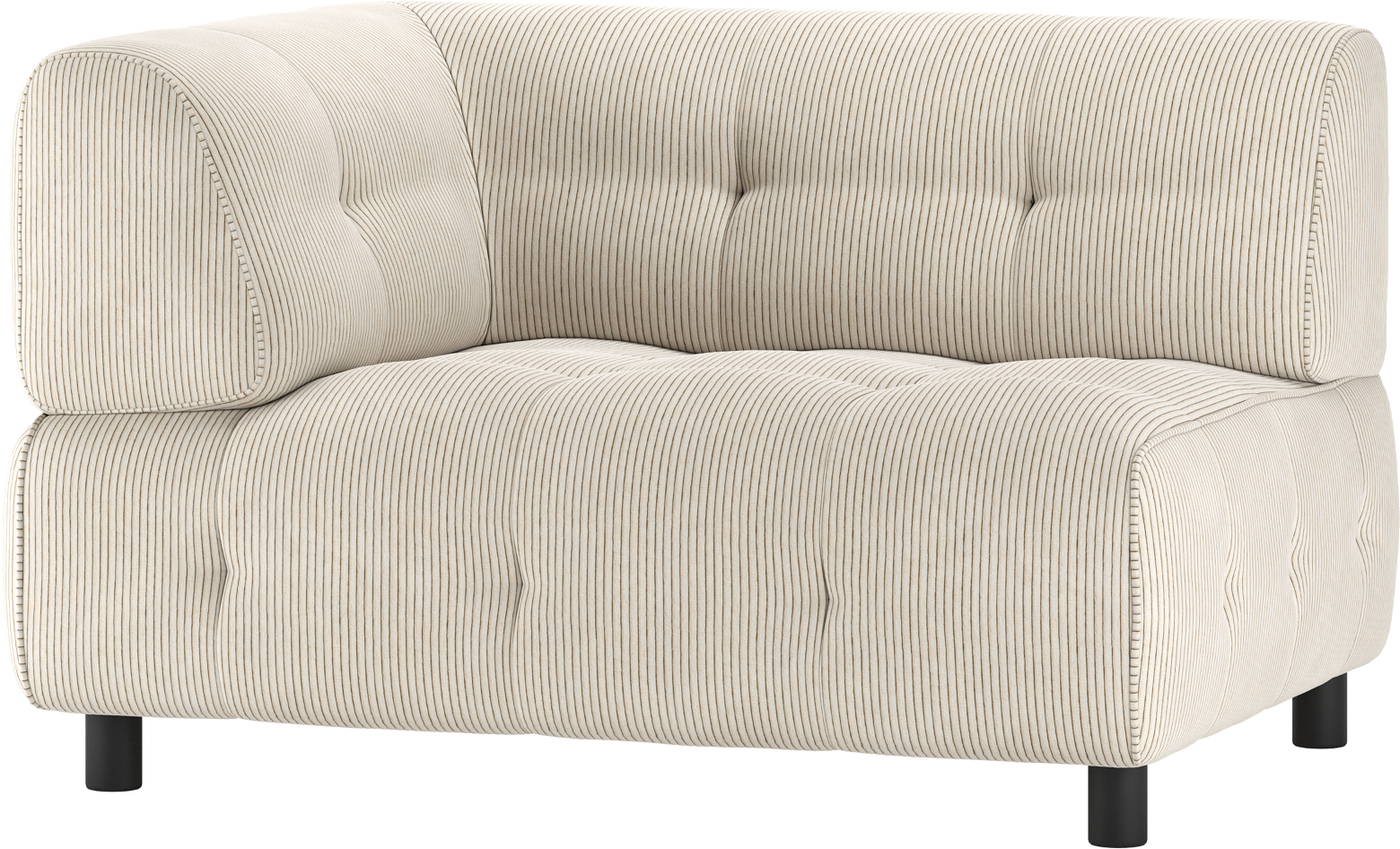 Modulsofa Woood Louis    -sæders Med Venstre Arm Fløjl Polyester Lysegrå Byg-selv Sofa