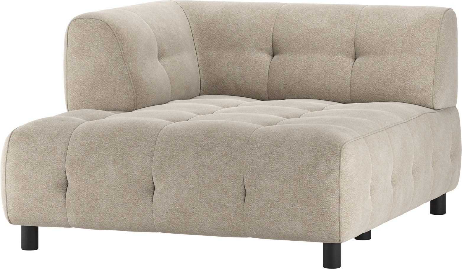 Modulsofa Woood Louis    -sæders Med Venstrevendt Chaiselong  Lysegrå Vævet Polyester