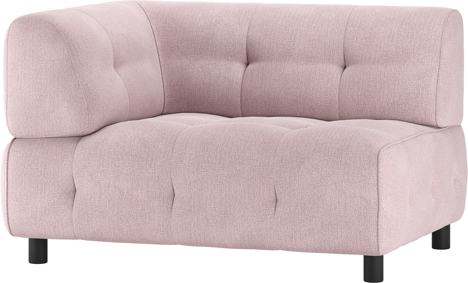 Modulsofa Woood Louis    -sæders Venstre Armlæn Lyserød Fladvævet Polyester H73ã B122ã D90 Cm