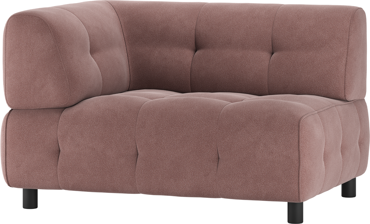 Modulsofa Woood Louis    -sæders Venstre Lyserød Vævet Polyester