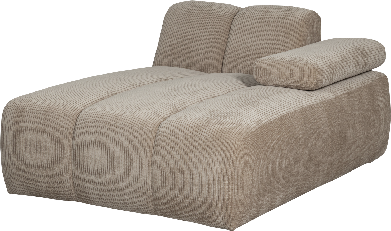 Modulsofa Woood Mojo  Chaiselong Højre  Ribstof 100  Polyester  Mørk Sand