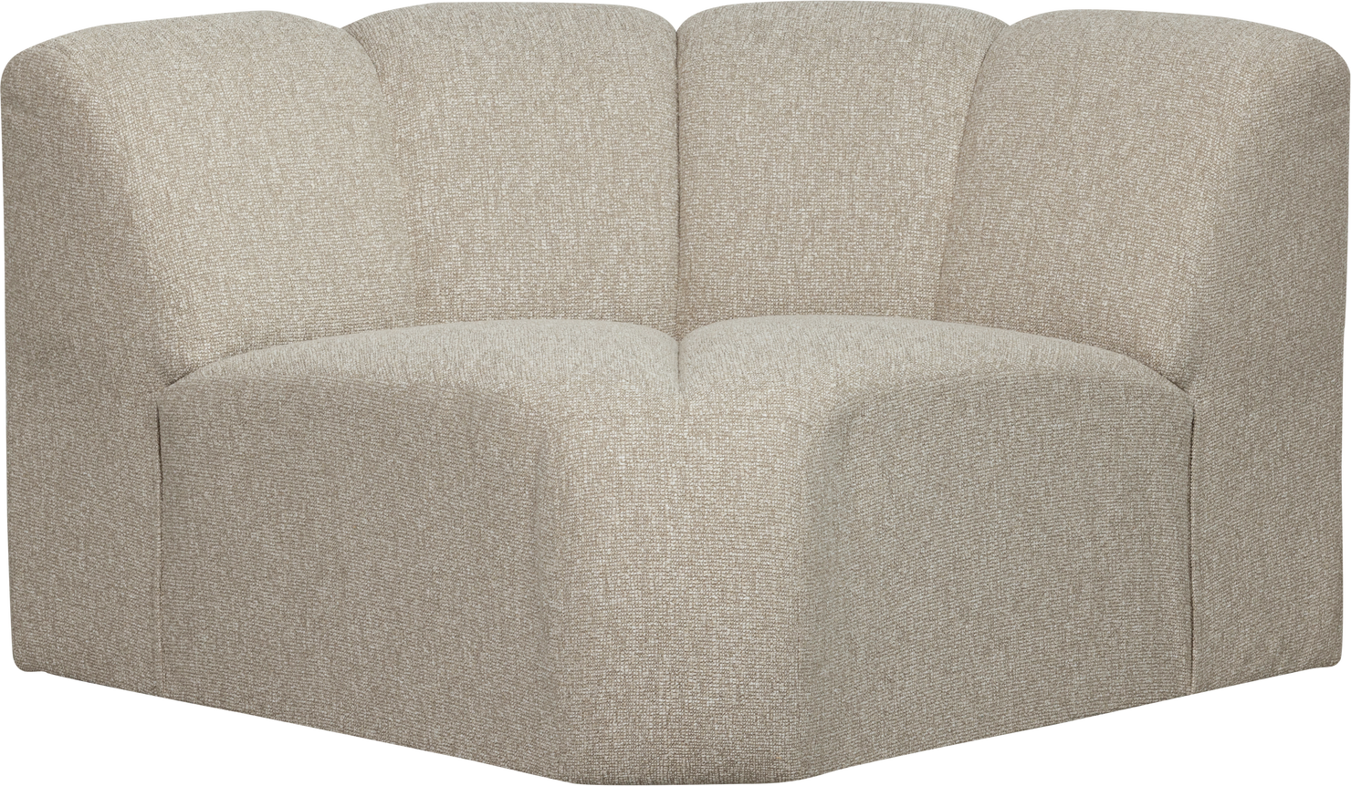 Modulsofa Woood Mojo Hjørnemodul  Bouclé Polyester  Beige Melange  110x110 Cm  Fast Og Slidstærk