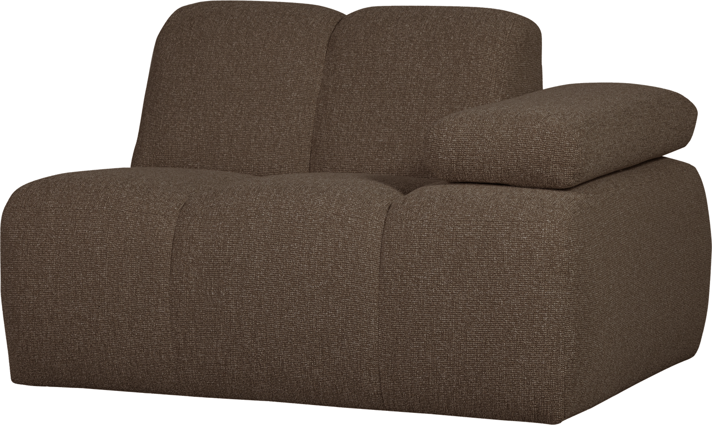Modulsofa Woood Mojo Højrevendt  -personers Modul  Brun Melange Bouclé  Slidstærk 124ã 97 Cm