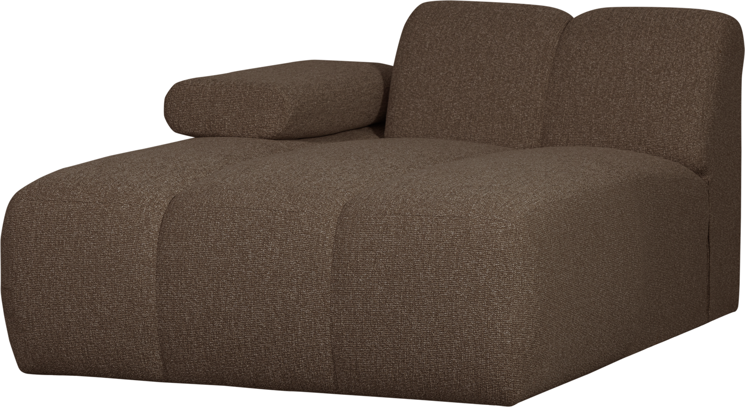 Modulsofa Woood Mojo Venstrevendt Chaiselong Brun Melange Bouclé  Fast Struktur  100  Polyester  Martindale 100 000