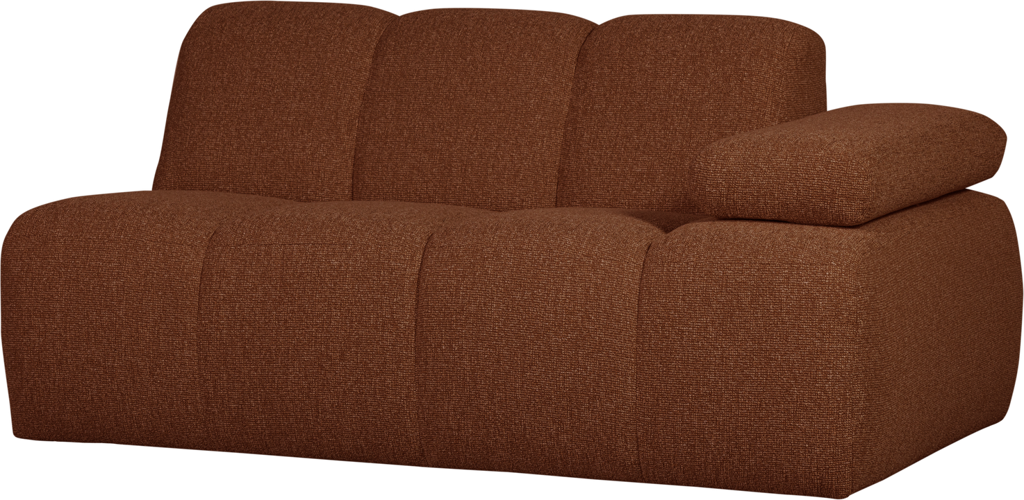 Modulsofa Woood Mojo    -pers Modul Højre  Bouclé 100  Polyester  Rustbrun Melange  164 Cm  Manuelt Justerbart Armlæn