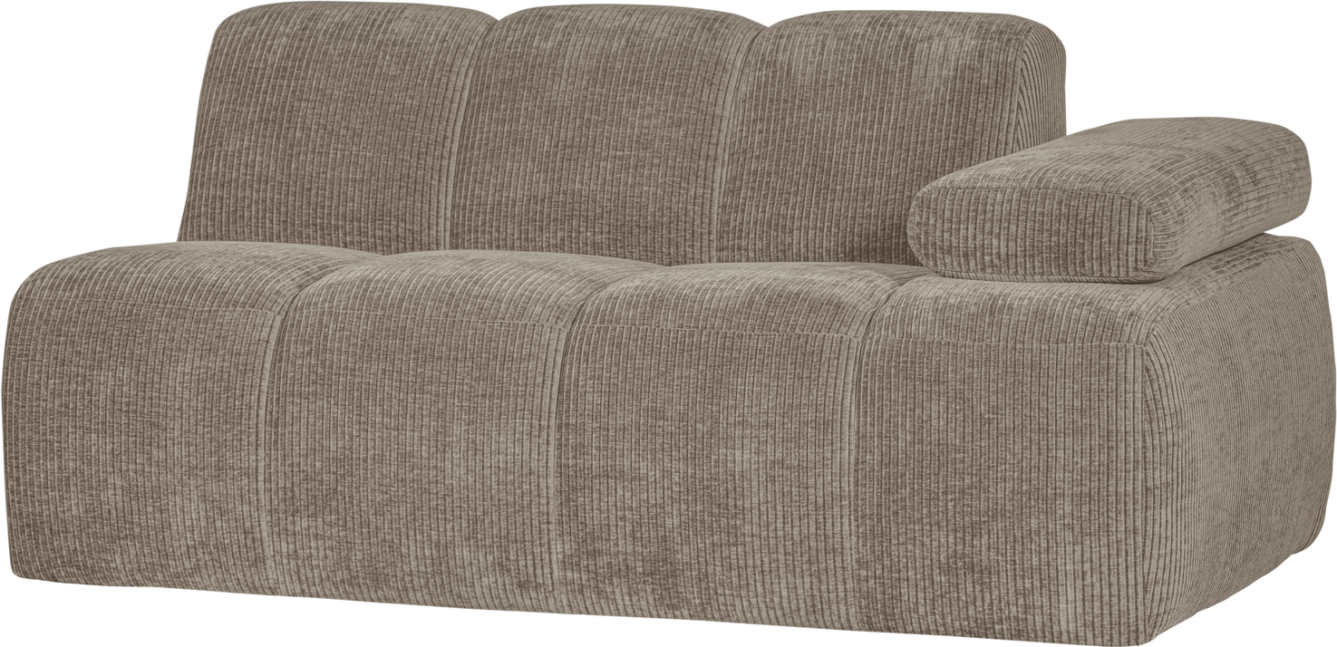 Modulsofa Woood Mojo    -personers Element Højre  Ribstof Mørk Sand  Jacquard Fløjlsagtig